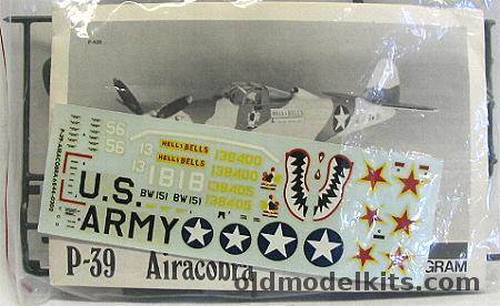 Monogram 1/48 Bell P-39 D-1 / D-2 or L-1 Airacobra USA or Russian Versions Blue Box, 6844 plastic model kit